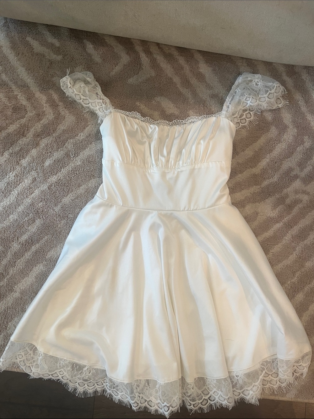Short White Satin Dress